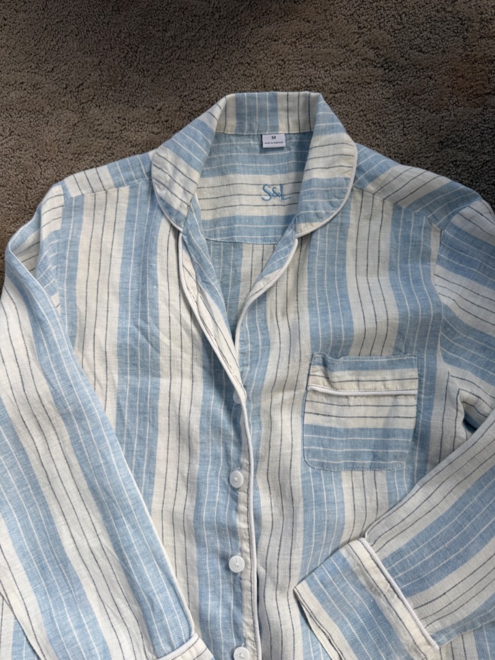 Serena & Lily Positano Linen Pajama Set | size M - Picture 8 of 8